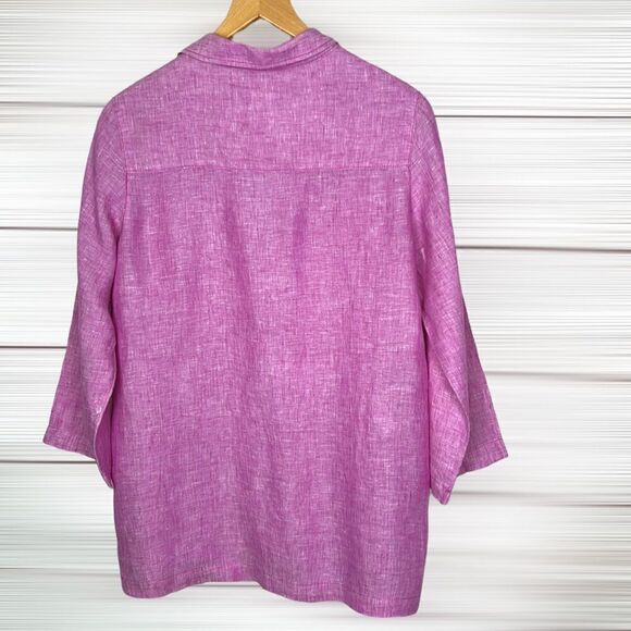 Sigrid Olsen Linen Top Tunic Blouse - Picture 8 of 11